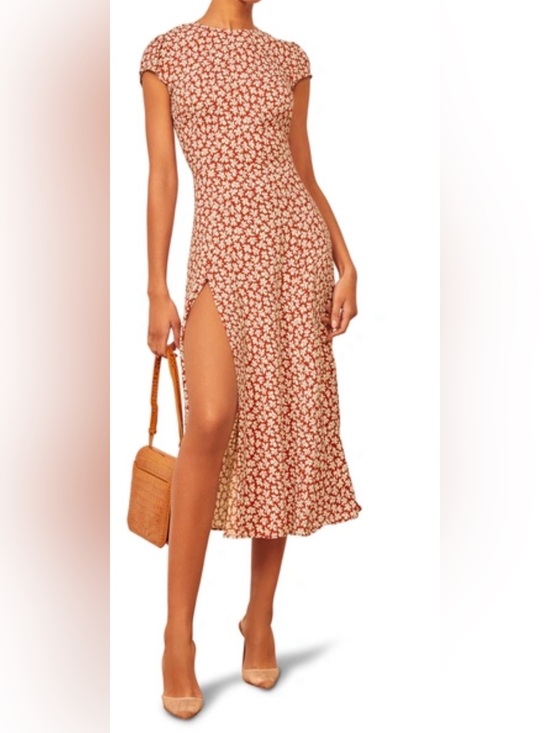 Reformation Dresses & Skirts - Reformation Gavin Dress Grenadine Red Floral Midi Dress Size 6